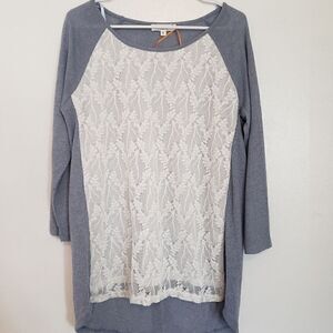 Wonderland by Orange Lace Overlay Tunic Top.Lg